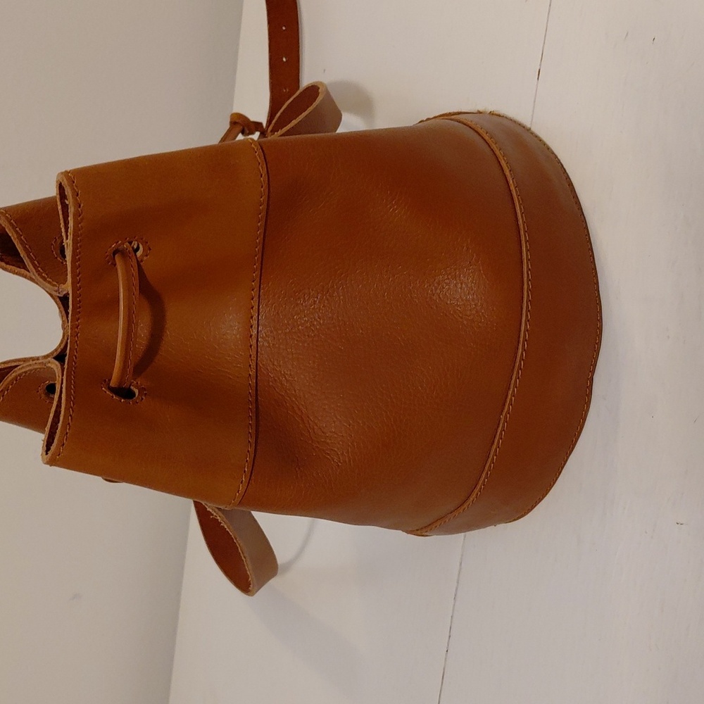 Genuine Leather Bucket Bag Purse - Picture 2 of 7